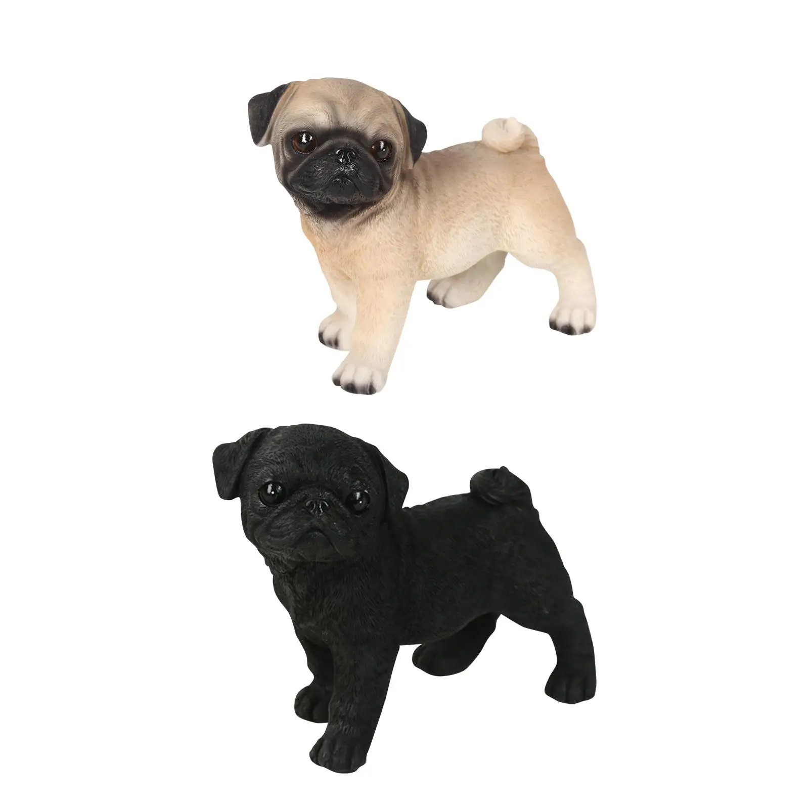 Resin Dog Statue Animal Craft Decoration Non-Slip Pug Figurine Sculpture for Car