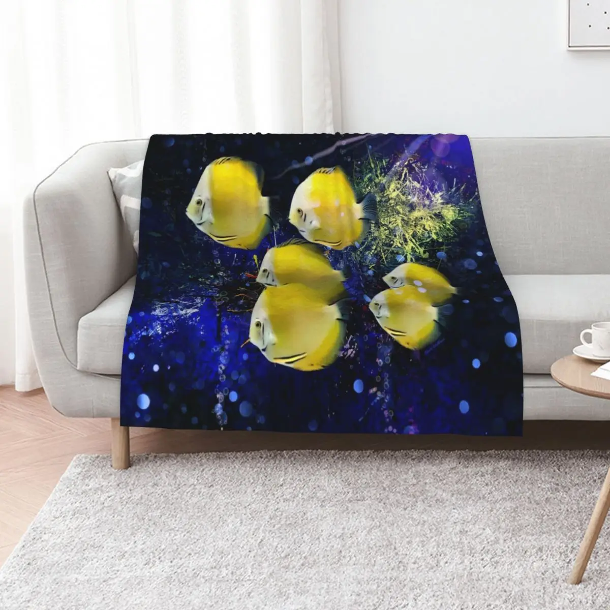 Lemon Yellow Discus School Throw Blanket Softest Cute Plaid Quilt Thermals For Travel Vintage Sofas Blankets