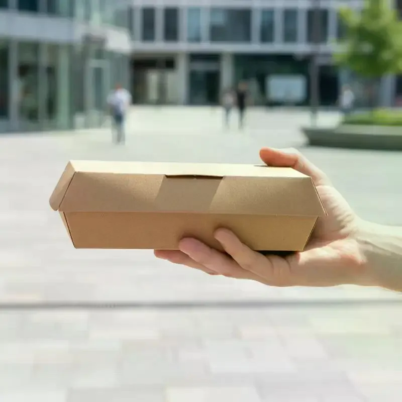 10Pcs Disposable Kraft Paper Hot Dog Boxes With Oil Resistant Coating For Takeout Food Trucks Picnics Parties