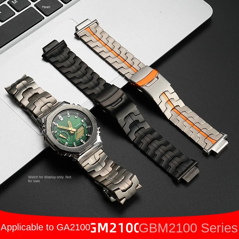 Titanium Strap for Casio Watch 5611 GA 2100 GBM-2100 GM2100 Titanium Orange Band for g-shock ga2100 gm2100 gbm2100 Link Bracelet