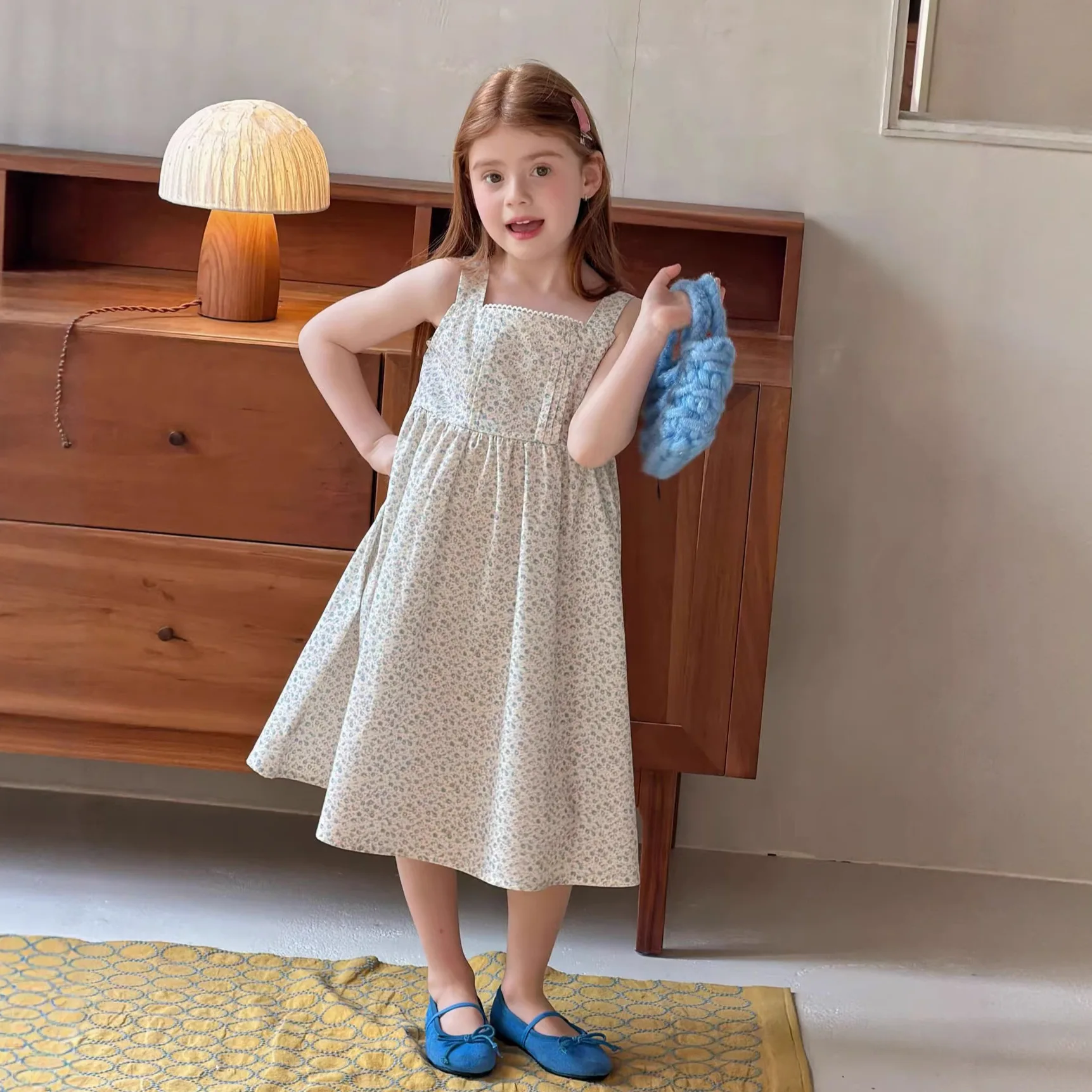 Girls Dress 2026 Spring/summer New Korean Version Floral Suspender Princess Dress Casual Fashion Daily Style
