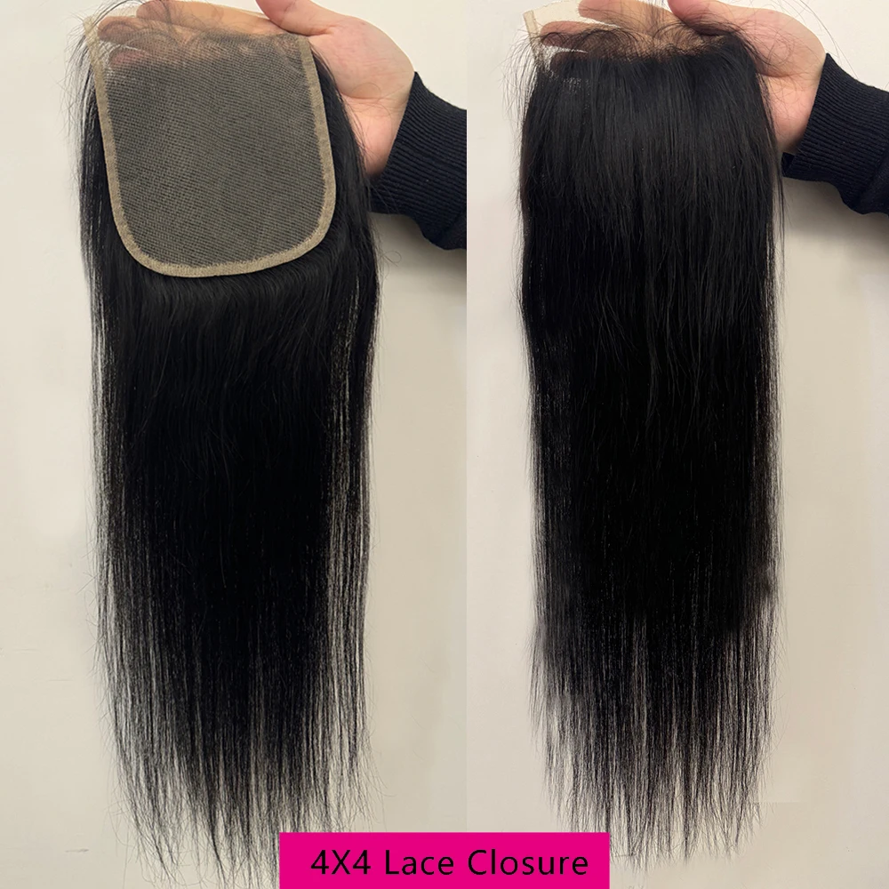 Straight Human Hair Bundles With A Closure Human Hair 24 Inch Transaprent Lace 4x4 5x5 2x6 Hd Lace Closure 3-5 Workdays Delivery image 2