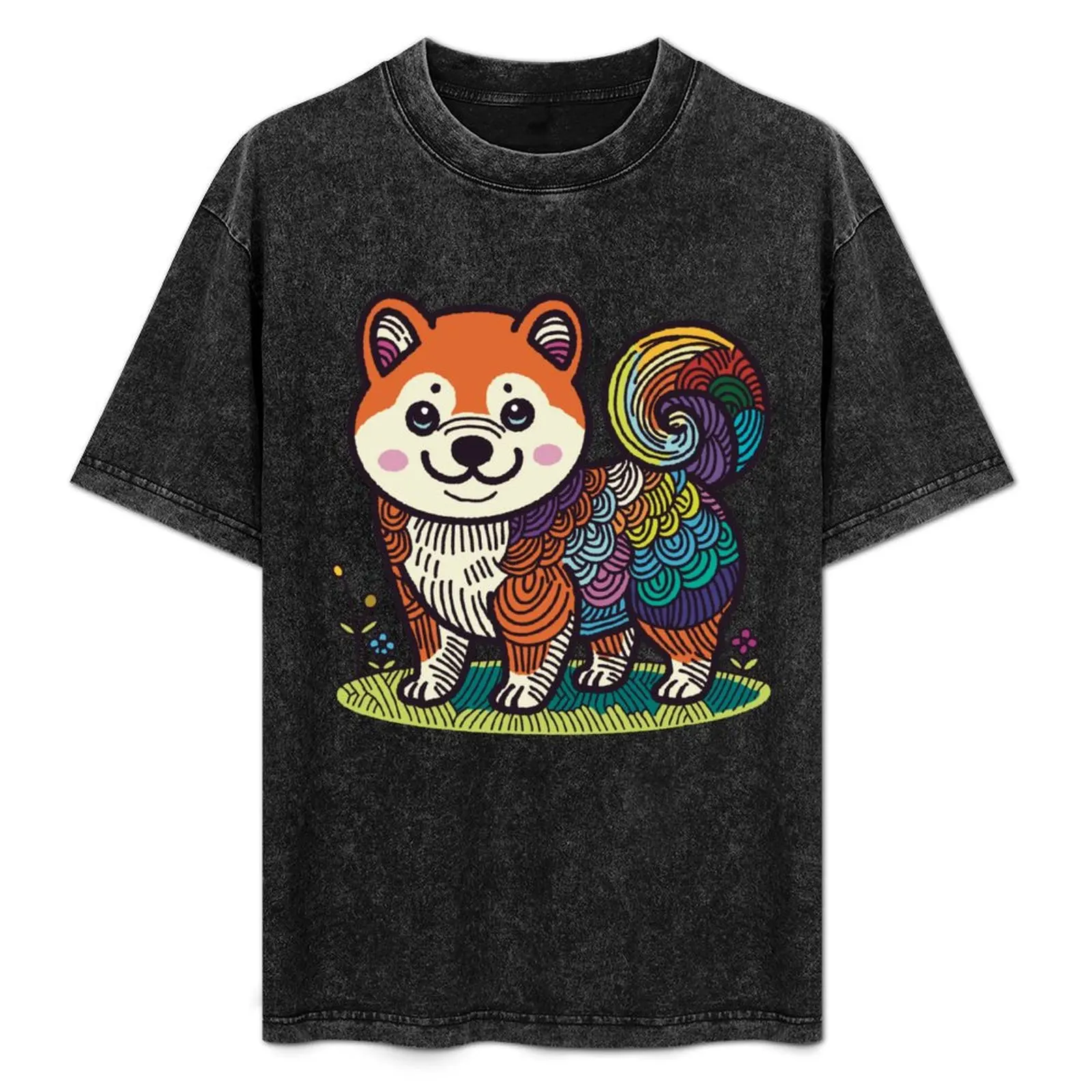 

Shiba Inu Japanese puppy dog cute pet T-Shirt Holiday Simple Tee Shirt