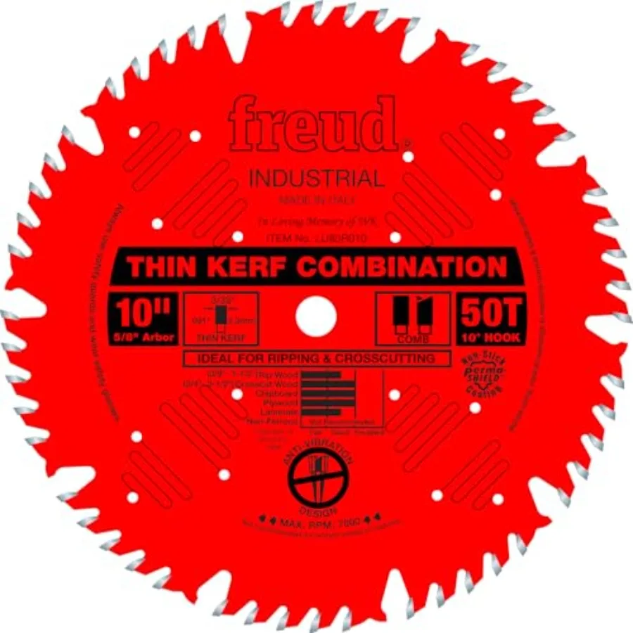 LU83R010 Industrial 10-in 50T Thin Kerf Combination Saw Blade