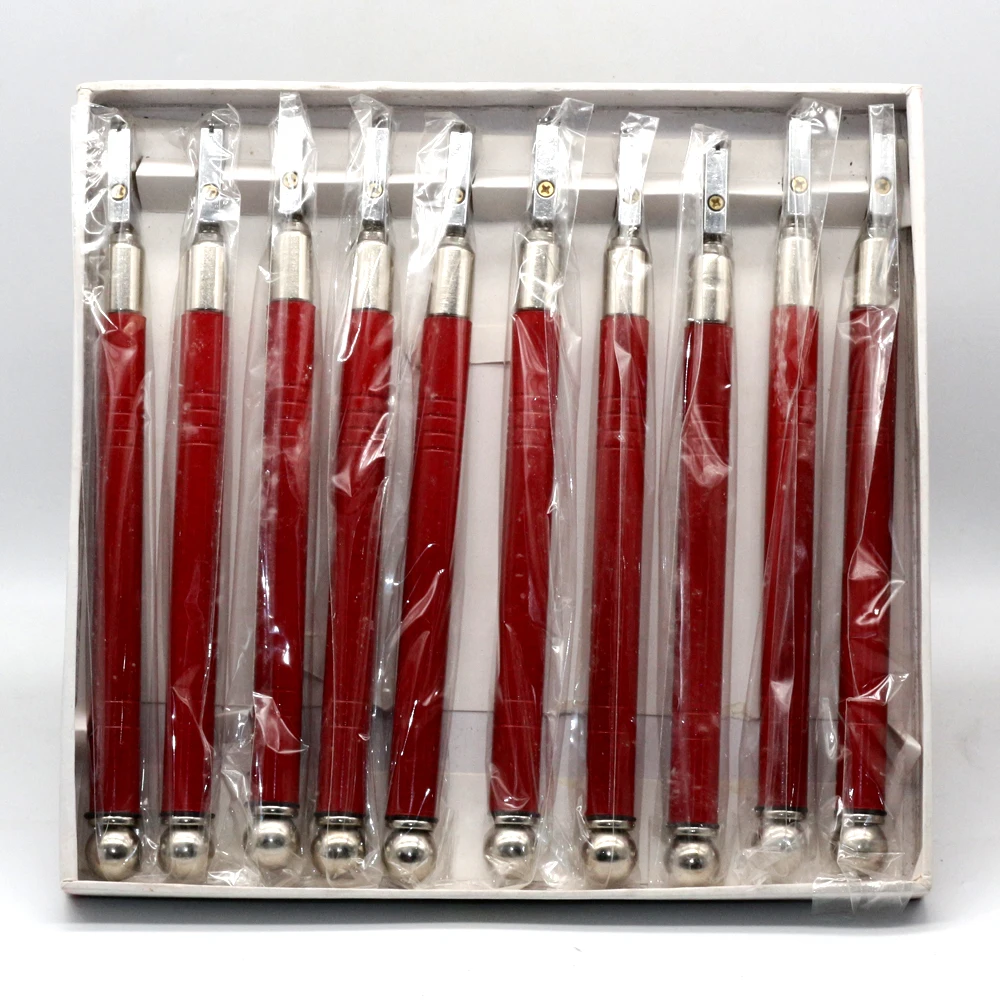 10PCS Red Glass Cutter Wheel Blade Antislip Metal Handle For DIY Tile Mirror Craft Cutting Professional Portable HandTools