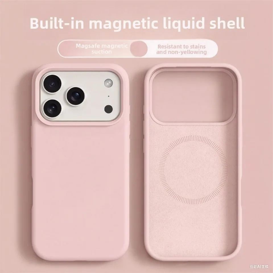 Funda magnética original de silicona líquida para iPhone 17 16 Pro Max y 17 Pro Air con borde suave 4