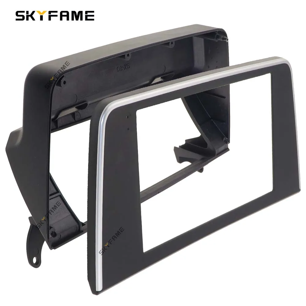 SKYFAME adaptor Fascia rangka mobil Kit Panel Fitting dasbor Radio Android untuk BMW X5 X6 E70 E71 E72