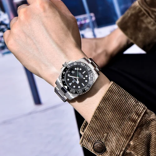 Imagen 2 del producto PAGANI DESIGN V4 GMT reloj de pulsera mecánico automático para hombre, de lujo, cristal de zafiro, acero inoxidable, 40MM, resistente al agua