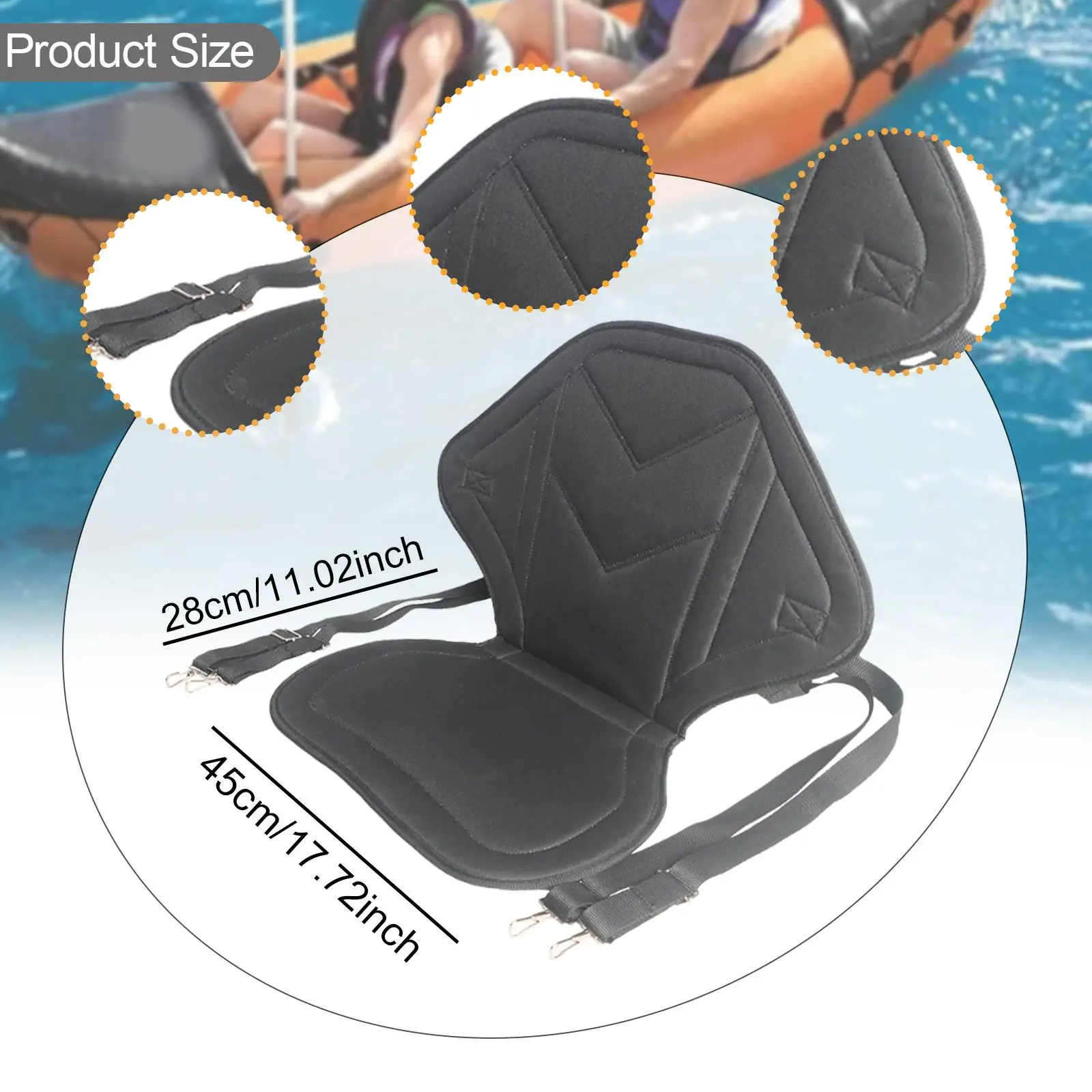 مقعد كاياك مع مسند خلفي وسادة جلوس مضادة للانزلاق ومقعد لوح التجديف للقوارب القابلة للنفخ والزوارق والصيد