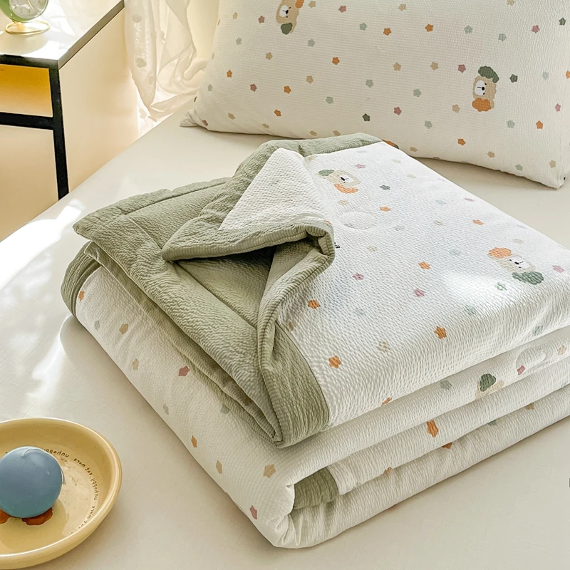 Summer Cotton Quilts Kids Adults Two Sided Blanket Comfortable Cooling Air-condition Soft King Queen Size Bedspread Duvet Cover