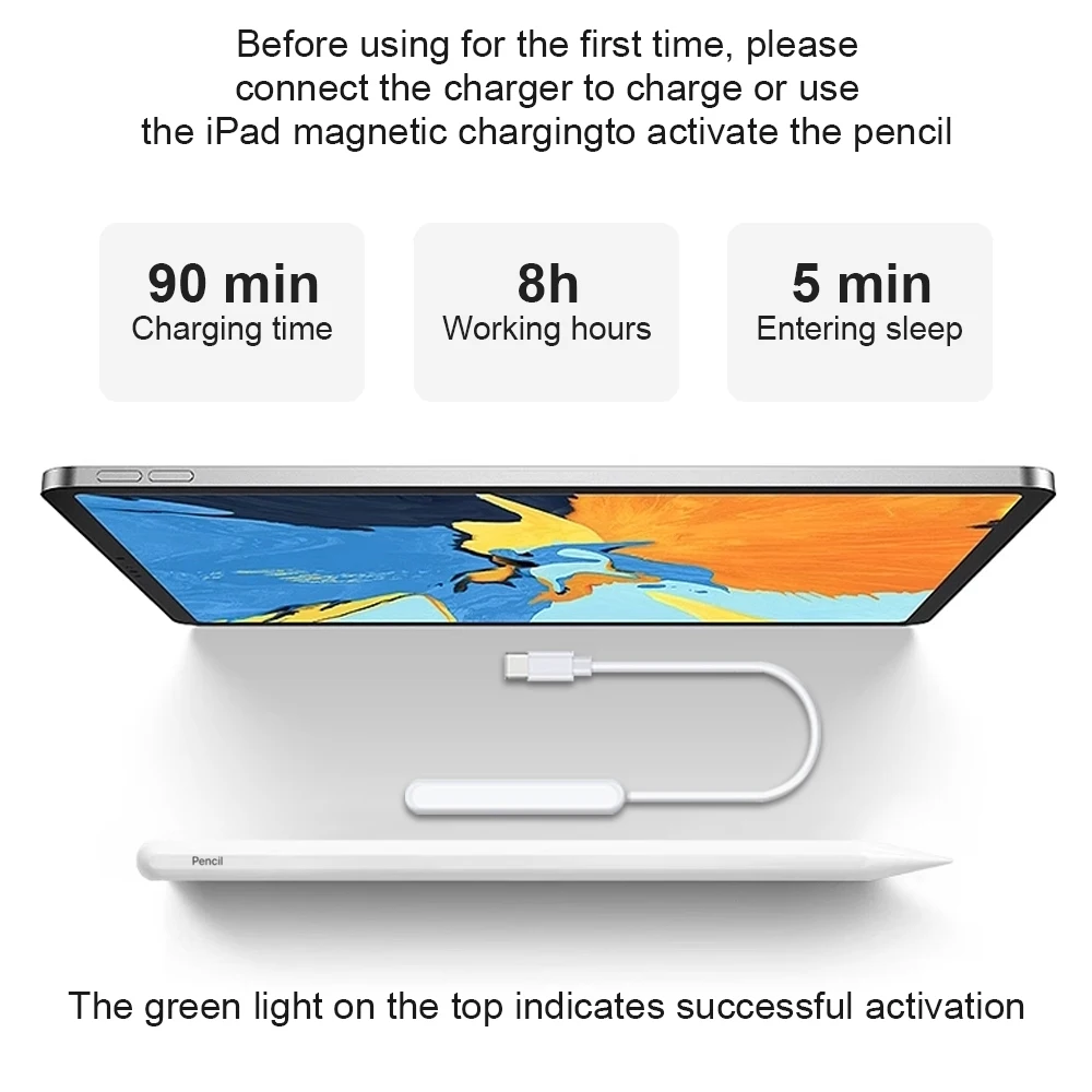 For Apple Pencil Wireless Charging Palm Rejection Stylus Pen for iPad Air 4 5 Pro 11 12.9 Mini 6 Accessories for iPad Pencil