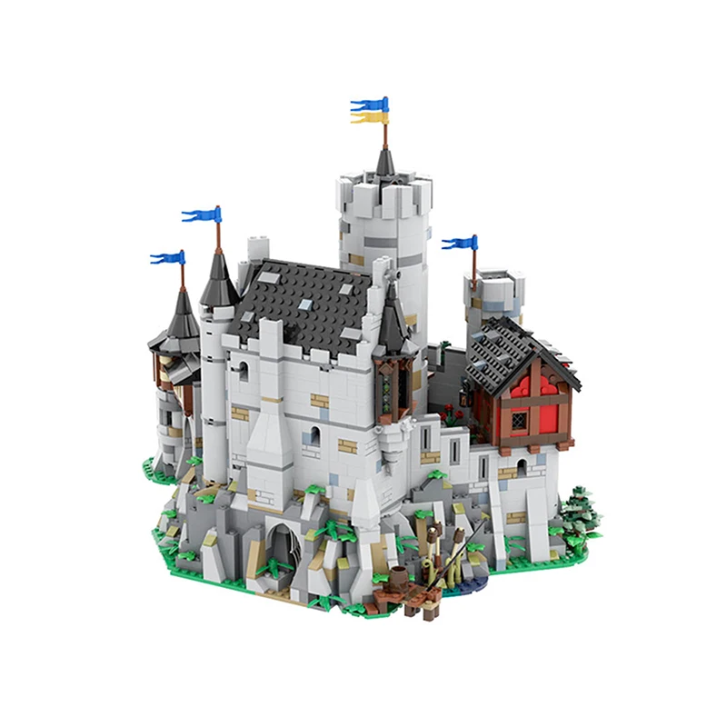 MOC Castelo Alemão Lewinstein Street View Modelo de Bloco de Construção de Arquitetura Medieval Europeia