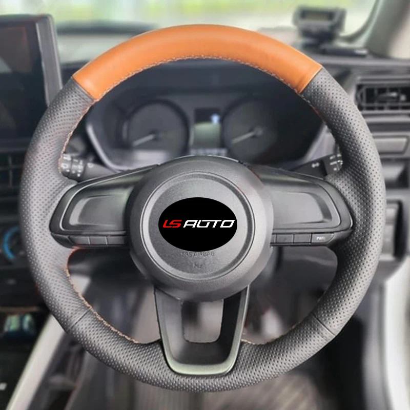LS AUTO-Capa de volante de couro Nappa de costura manual para Toyota Raize M900A, 910A, 2020-2023 Ano