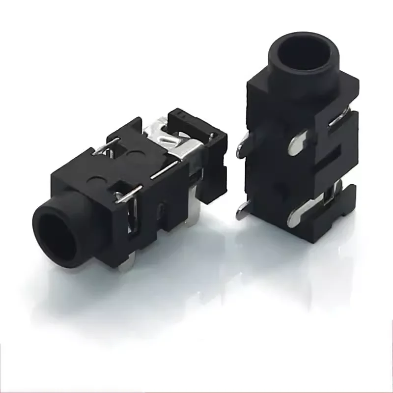 4 straight pins with a 3.5MM socket base PJ-327D headphone connector power socket