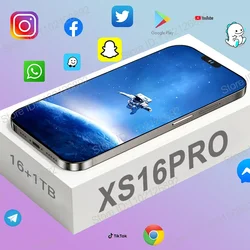 Nuevo Original 16GB + 1TB para teléfono inteligente 6,8 pulgadas XS16 Pro pantalla completa 4G 5G teléfono móvil 6800mAh teléfonos móviles versión Global