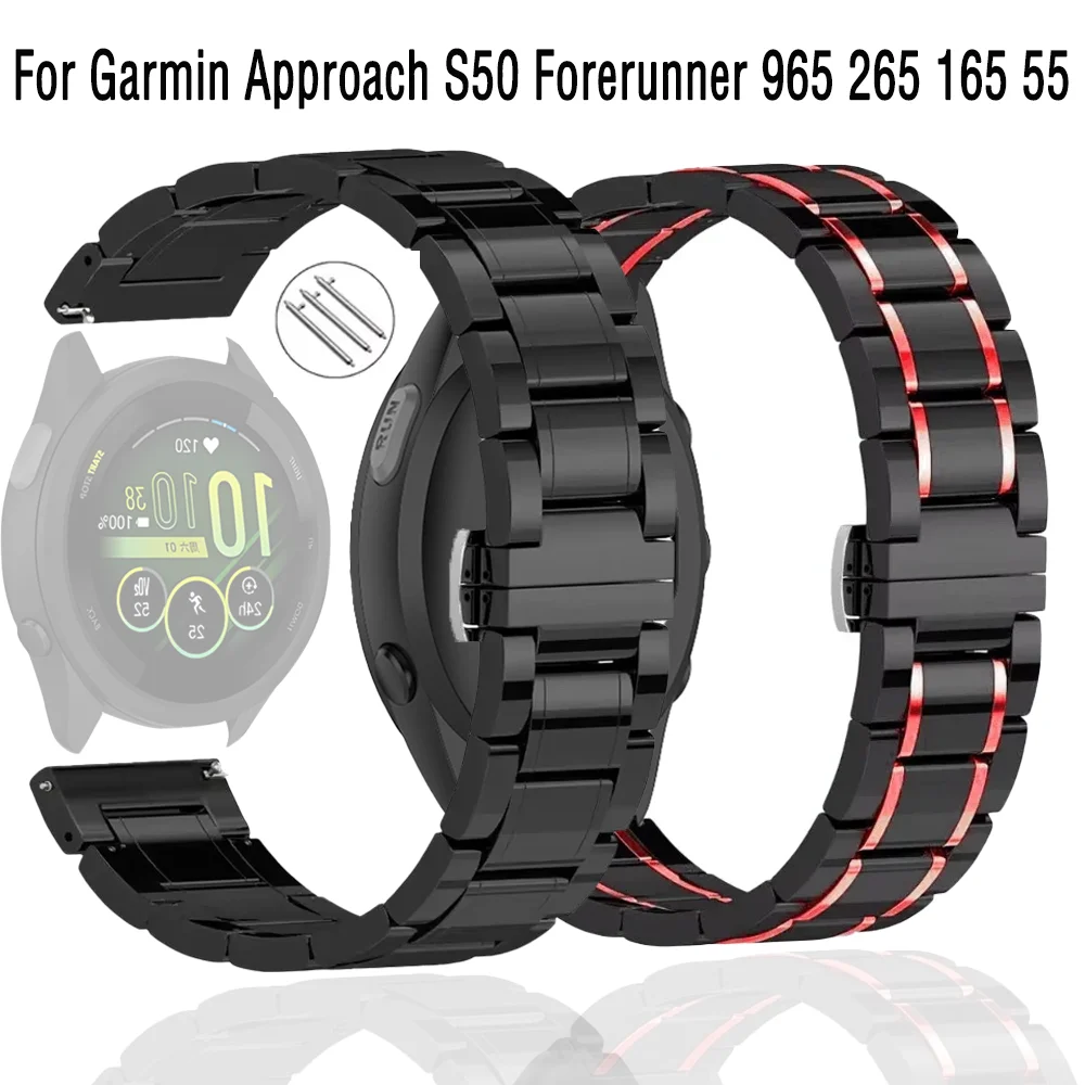 

20mm 22mm Ceramic+Metal Strap For Garmin Approach S50 Forerunner 965 265 165 55 Bracelet correa Garmin Active 5 Venu 3 wristband