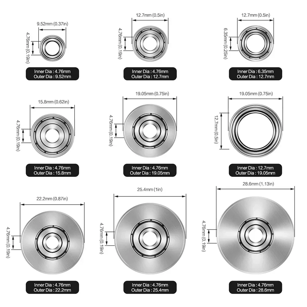 Wood -=Router -=Bit -=Bearing 9 Sizes ====Top Bearing Set For Wood Milling Cutter Router Bits Heads Power Tool Accessories
