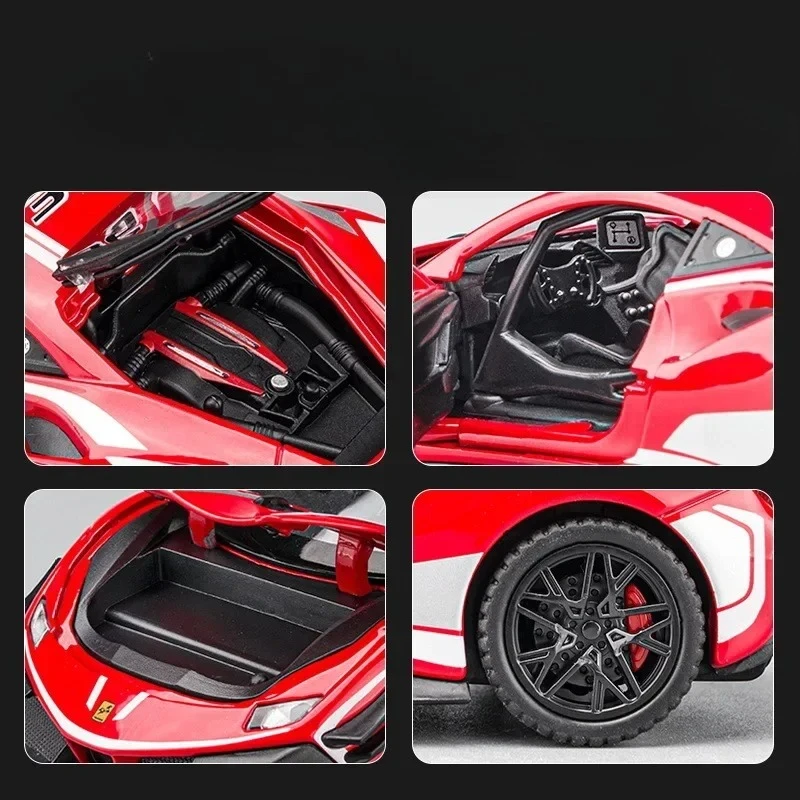 1:32 488 Supercar Legering Auto Diecasts & Toy Vehicles Auto Model Geluid En Licht Trek Auto Speelgoed Voor kinderen Geschenken