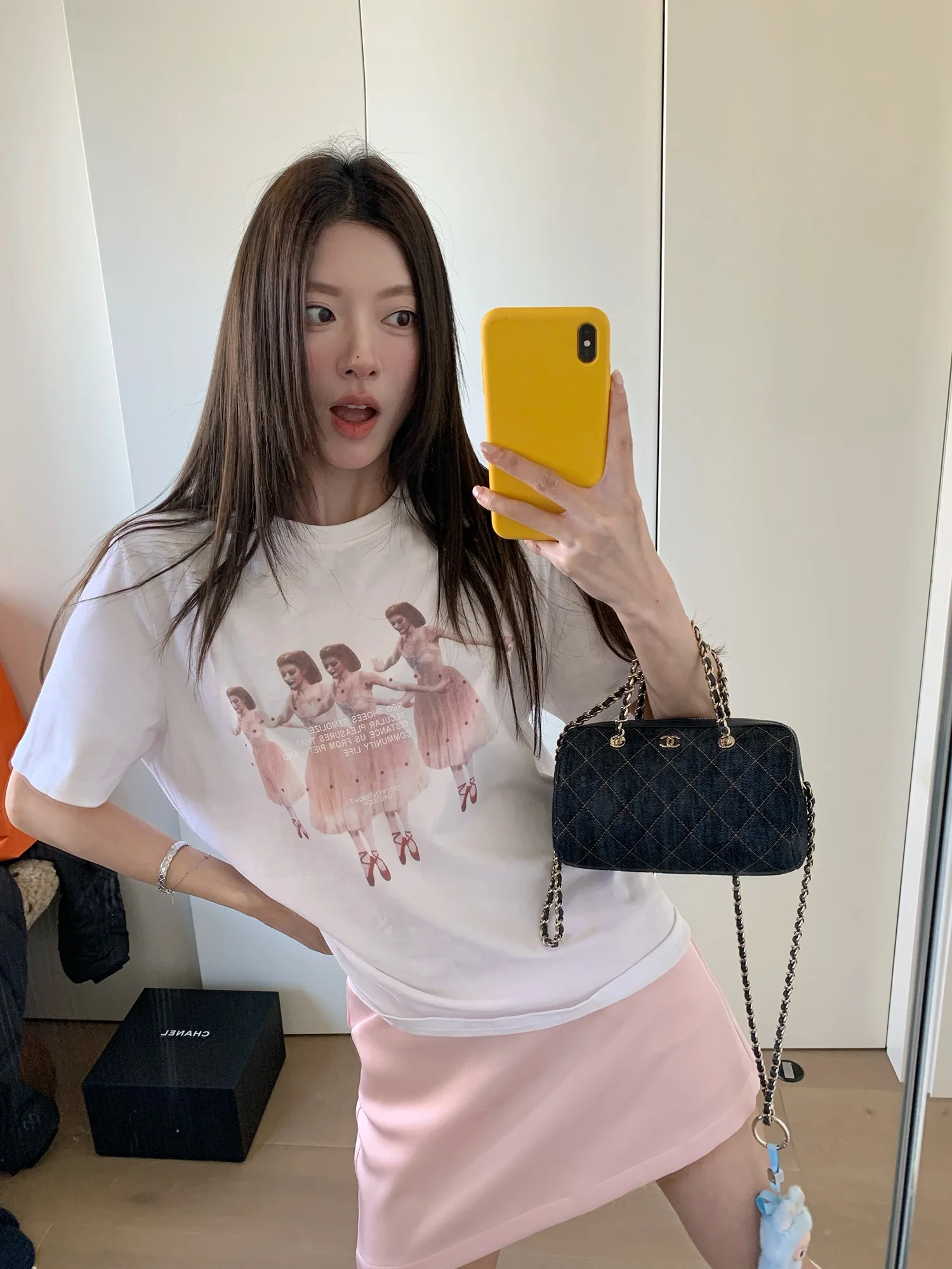 

Женская свободная футболка с принтом для балета, весенняя, повседневная, с коротким рукавом, круглым вырезом, удобная, дышащая