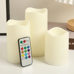 3Size Flameless Pillar Candles & Timer, Remote Control Color Changing LED Atmosphere Light Window Lamp,Battery Candle Outdoor