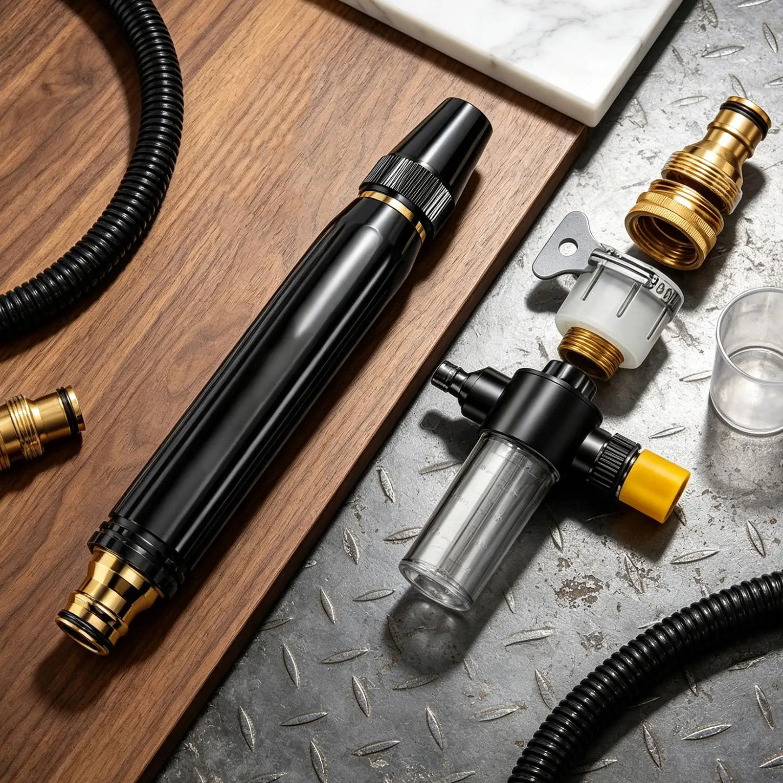 High Pressure Spray Nozzle for Hose Adjustable Powerful Sprayer with Watering Can Water Hose Nozzle High Pressure Washer for Car
