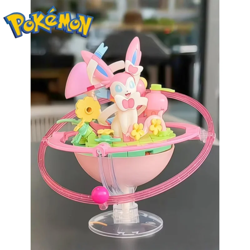 Licensed Keep Pley PokéMon Eevee Family Planet Series Assembled Figure Official Pvc Espeon Umbreon Sylveon Collectible Model Toy