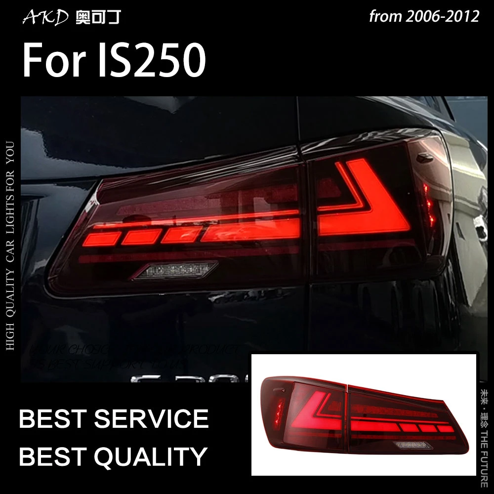 AKD Tail Lamp for Lexus IS250 Tail Lights 2006-2012 IS300 LED Tail Light IS350 DRL Signal Brake Reverse Auto Accessories 2PCS