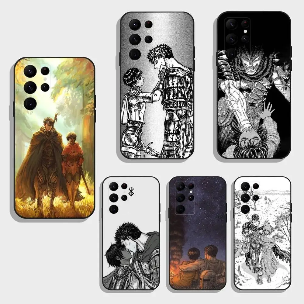 

Comic B-Berserk Guts C-Casca Phone Case For Samsung S25,24,23,22,30,21,10,9,Ultra,Plus,FE 5G Black Soft Case