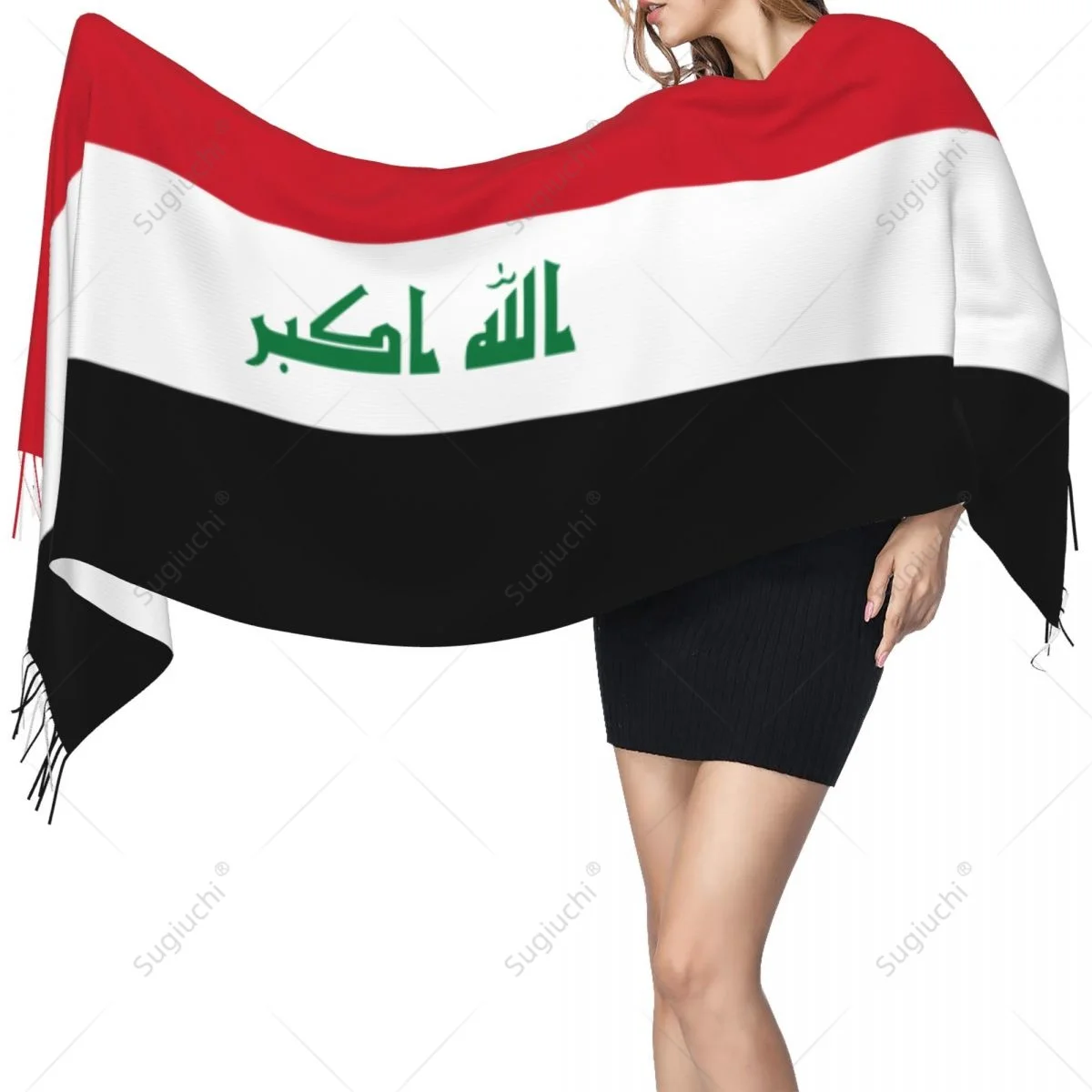 Iraq Flag Scarf Pashmina Warm Scarves Shawl Wrap Hijab Spring Winter Multifunction Unisex