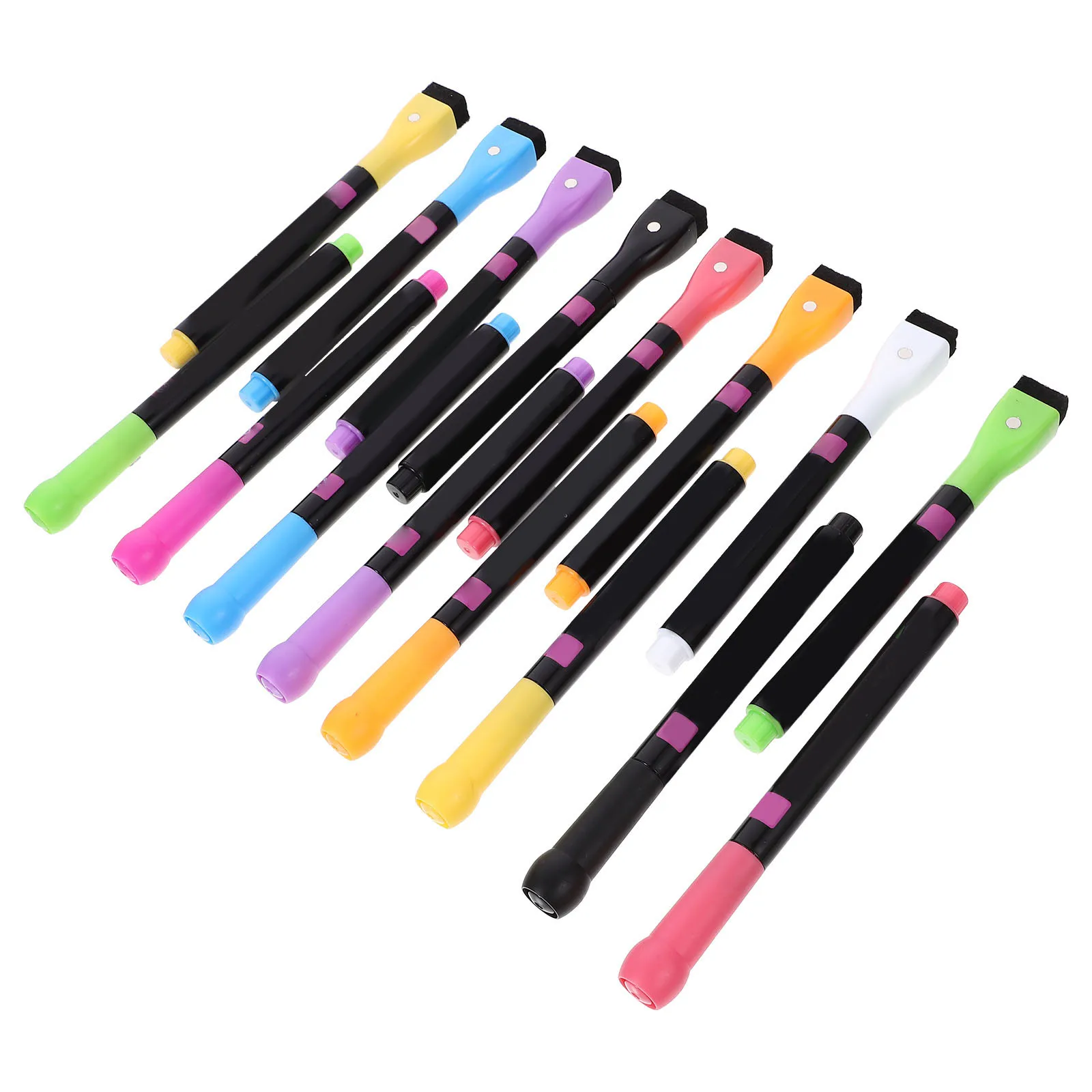 

16pcs LED Light Board Pens Dust free Erasable Water Soluble Markers 8 Colors Magnetic Cap Round Tip School Kindergarten Glass