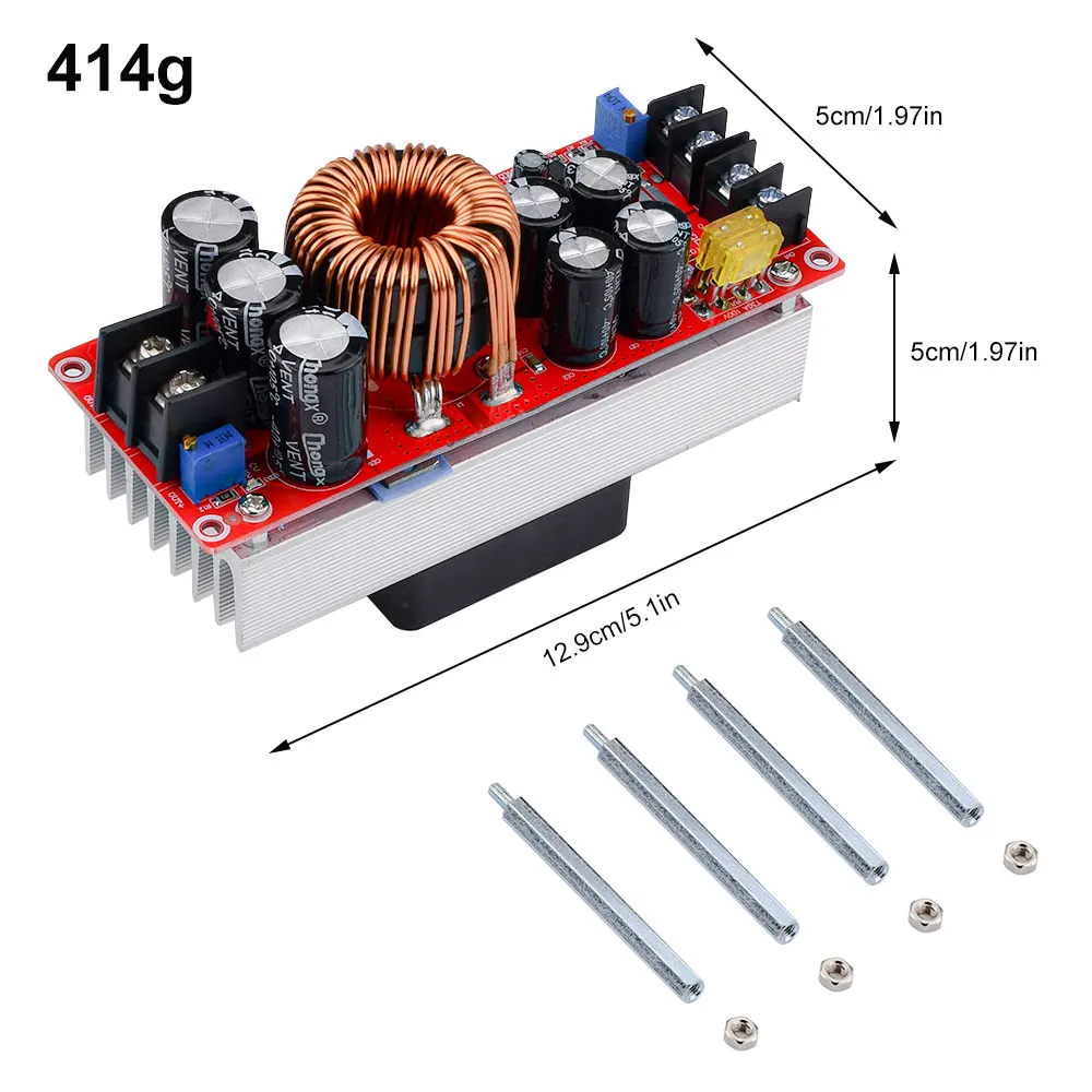 1200/1500/1800W 20/30/40A DC-DC Boost Converter Step Up Power Supply Module 10-60V to 12-90V Adjustable Voltage Charger Module