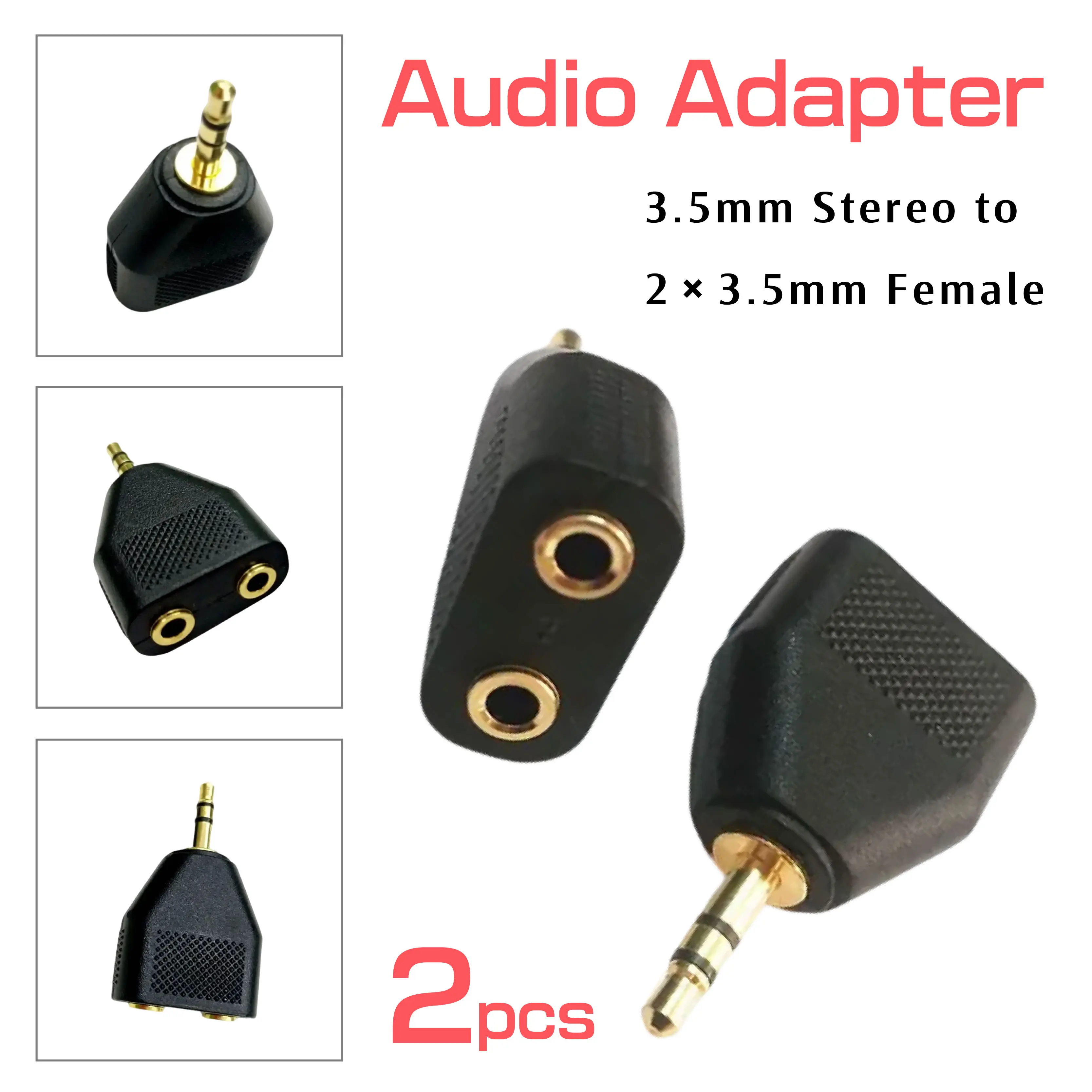 

Позолоченный Y-образный адаптер 3,5 мм, разветвитель для наушников с микрофоном, 1 штекер на 2, гнездо для игровой гарнитуры для ПК, ноутбука