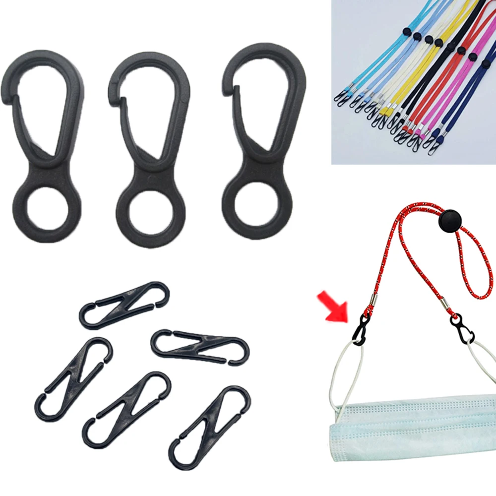 Jewelry Accessories Keychain 100pcs/set Plastic Buckle Small Carabiner Snap Glasses Chain Buckle Anti-lost Rope Hook