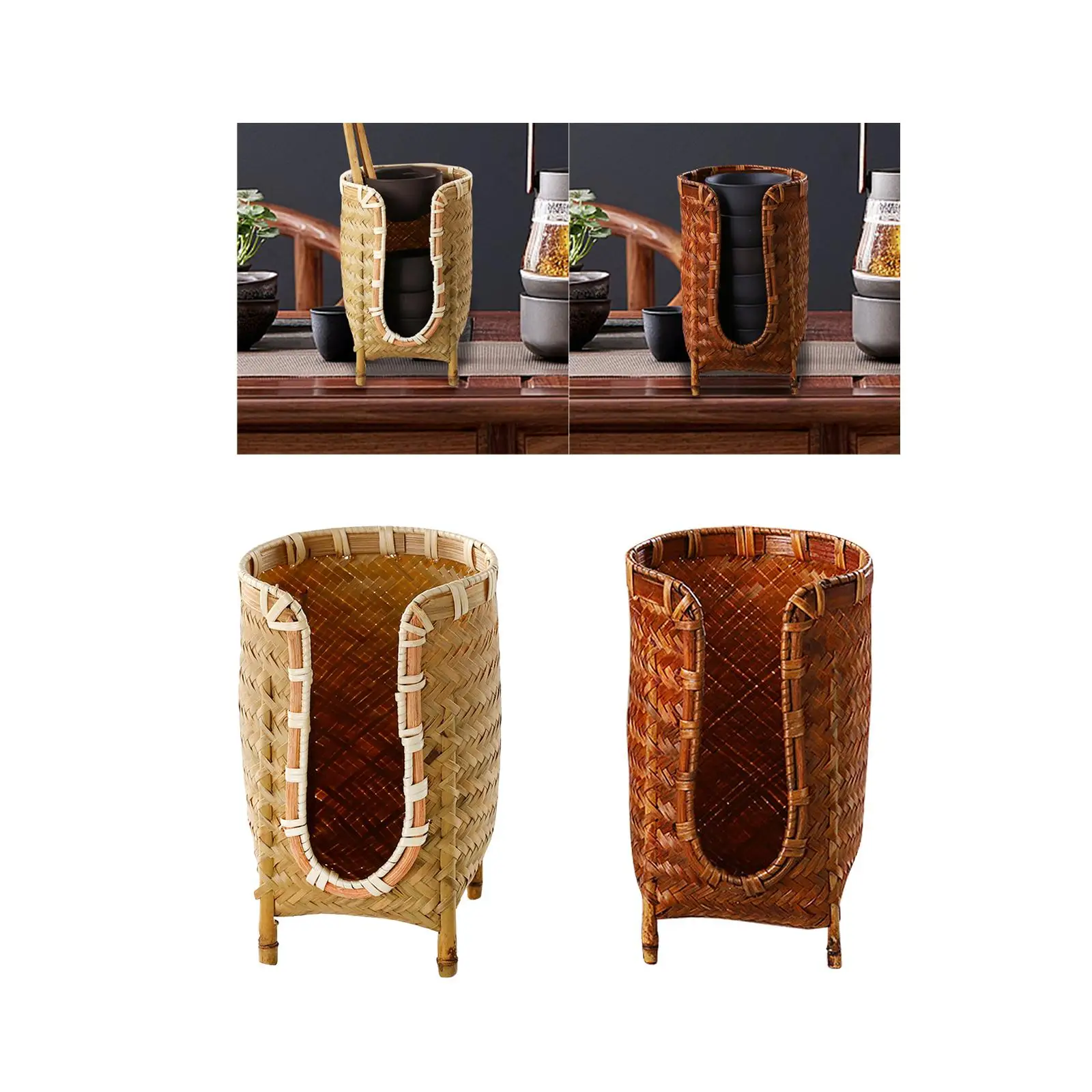 Bathroom Cup Holder Multipurpose Portable Woven Mouthwash Cup Dispenser for Guest Rooms Powder Rooms Restroom Vanity Countertop