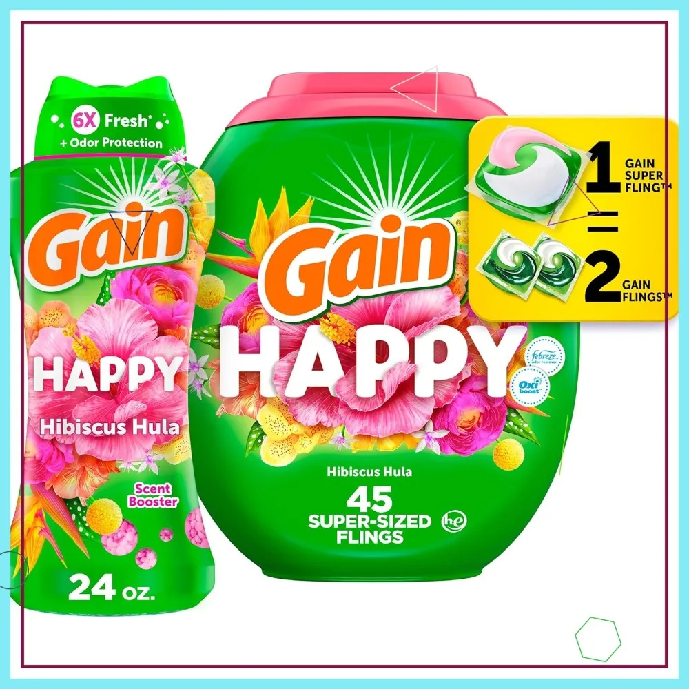 

Super Laundry Detergent Pacs with Scent Booster, 3-in-1 Odor Protection, All Machines, Fresh Hibiscus Scent for Busy Families