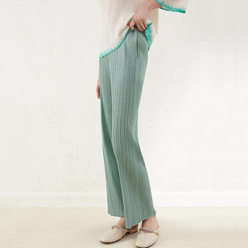 Miyake Pleated Top Selling Summer Loose Pants Pleated Women Casual Pants Women's Pants & Trousers