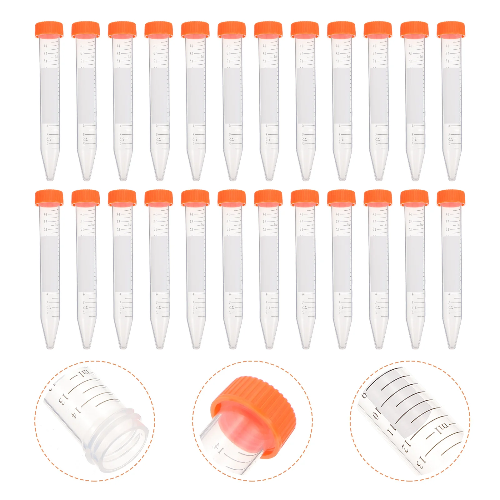 

25Pcs Tubes Capped Plastic High Transparency Precise Scale for Laboratory Analysis Experiment Test Tube Supplies