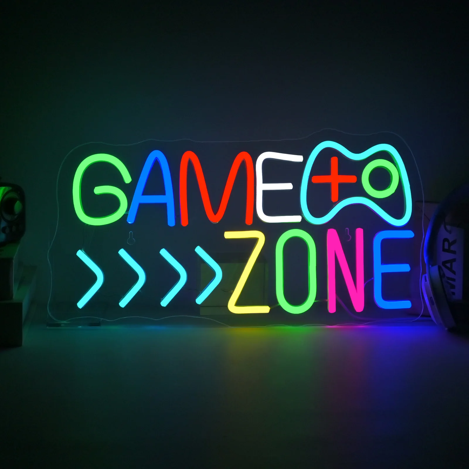 

Игровая зона Неоновая вывеска со стрелкой USB-питание Настенный декор Красочный неоновый свет для игровой комнаты Домашняя вечеринка Подарки для мальчиков-подростков