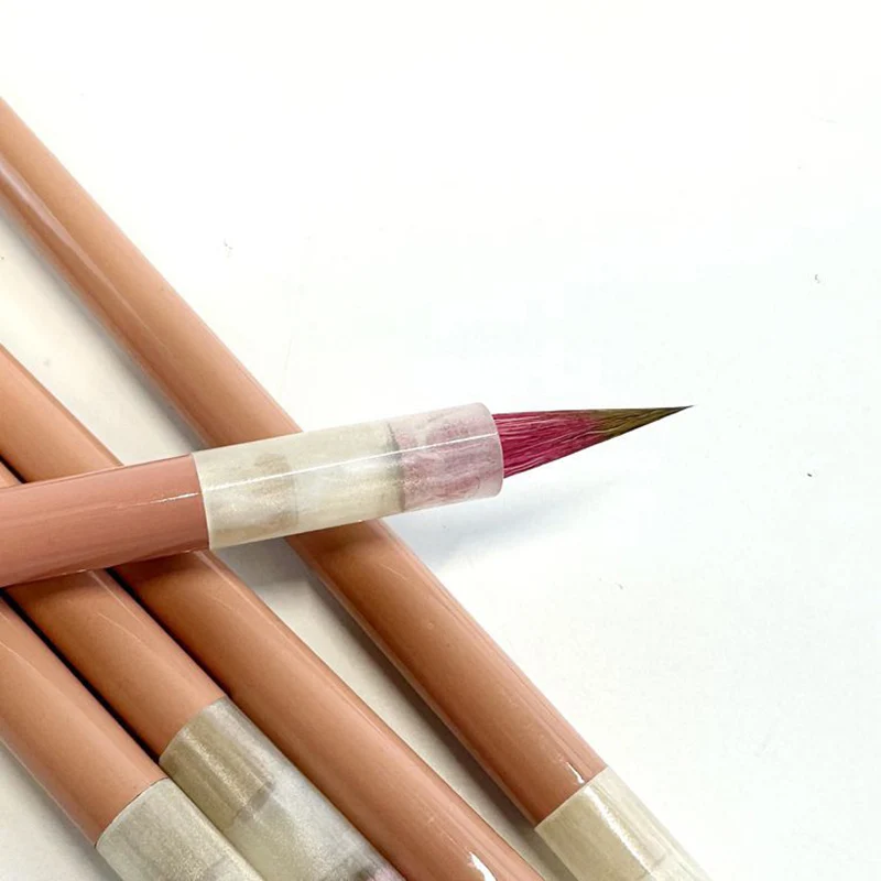 2Pcs Luxurious Calligraphy Brushes Red Wolf Weasel Hair Writing Brush Chinese Traditional Write Brushes Small Regular Script Pen