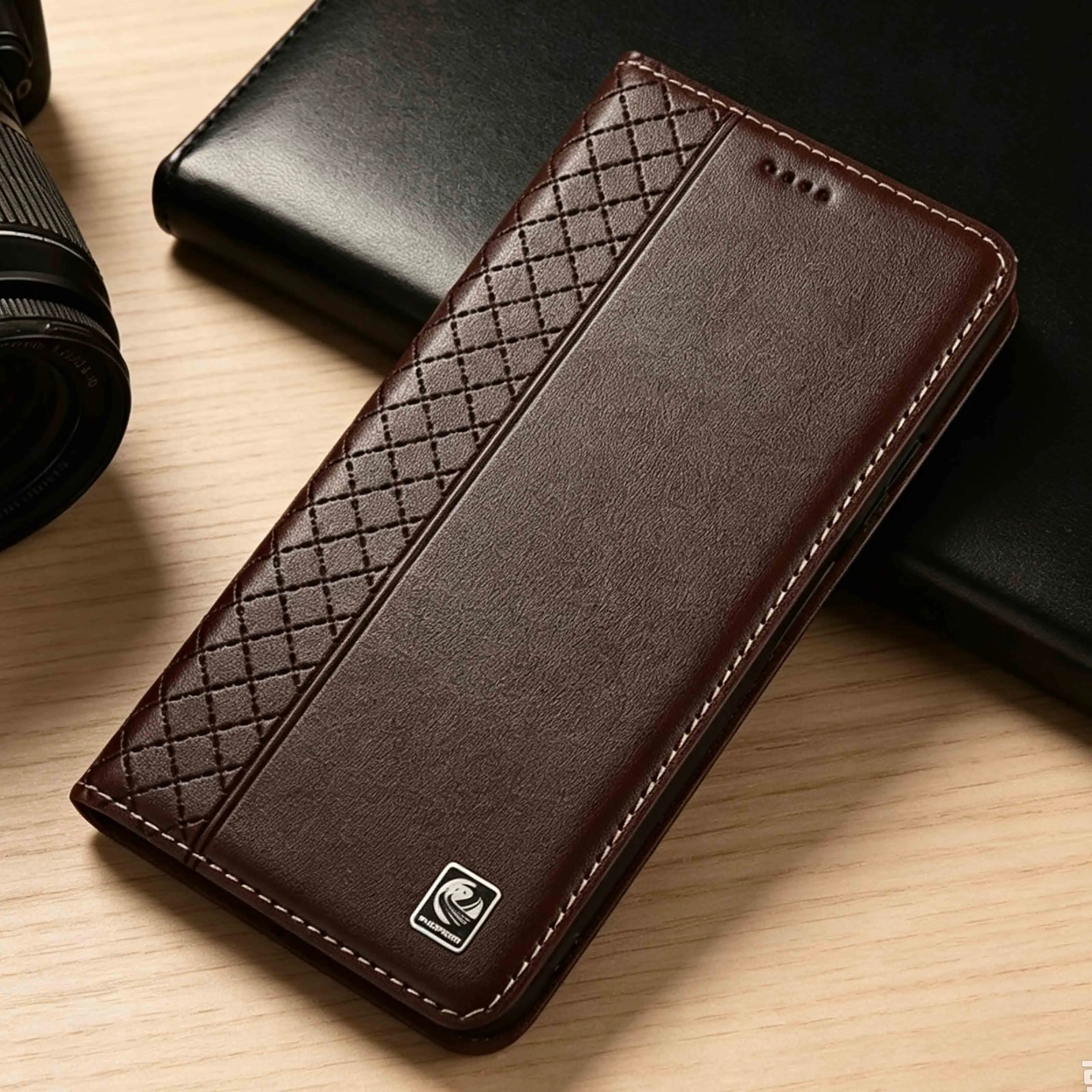 For Motorola Edge 20 30 40 50 60 60S 70 Fusion Pro Neo Ultra Lite Napa Inner Mesh Pattern Genuine Leather Flip Phone Cover Case