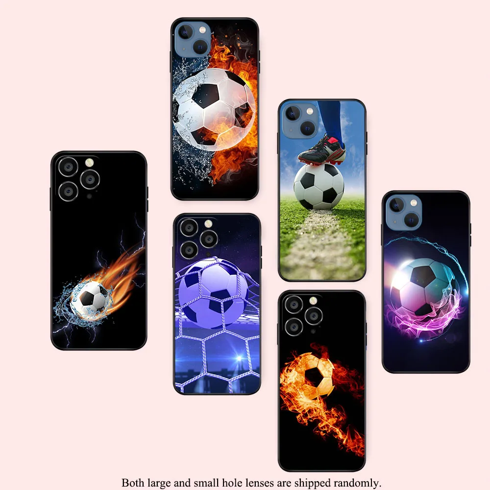 AK-17 Fire Football Soccer Soft Case For iPhone 15 14 13 12 11 Mini Max Pro Plus