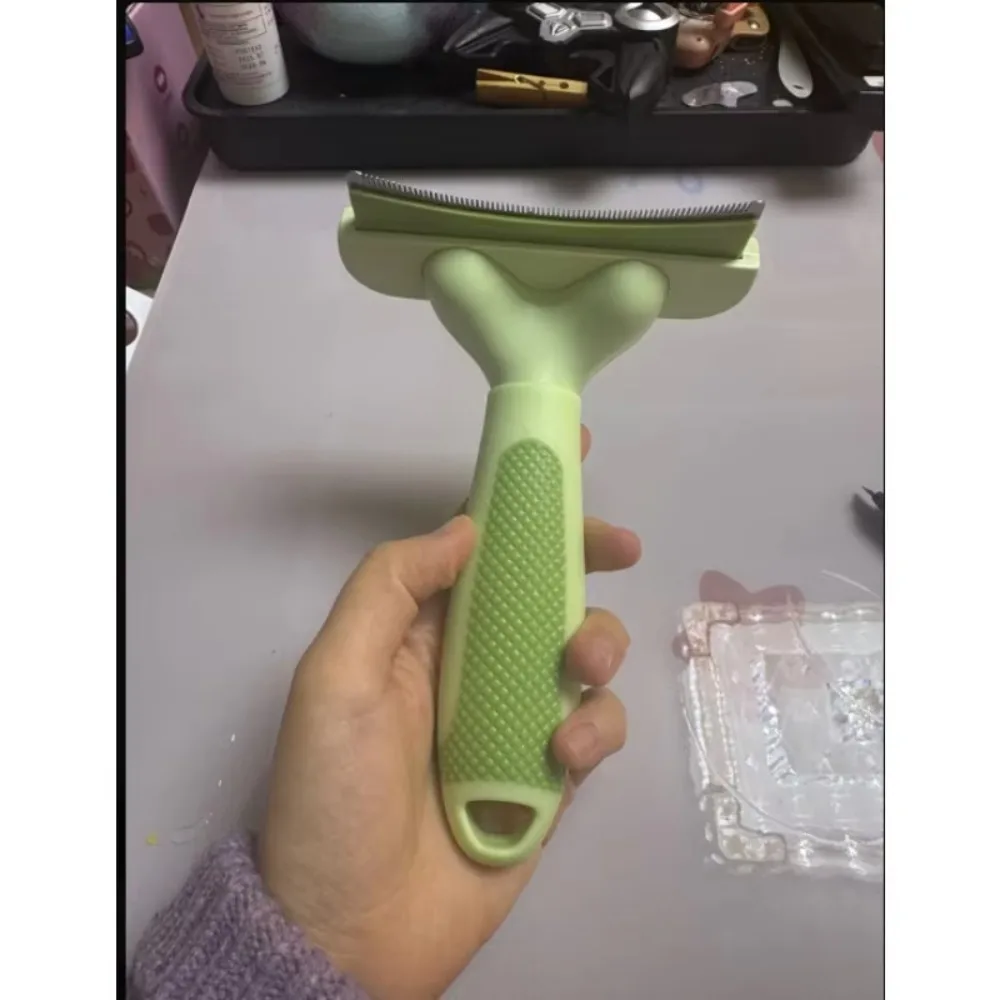 Cepillo Desenredante y Reductor  Pelo para Mascotas, Peine Autolimpiante para Eliminar el Pelo Suelto  Gatos y Perros