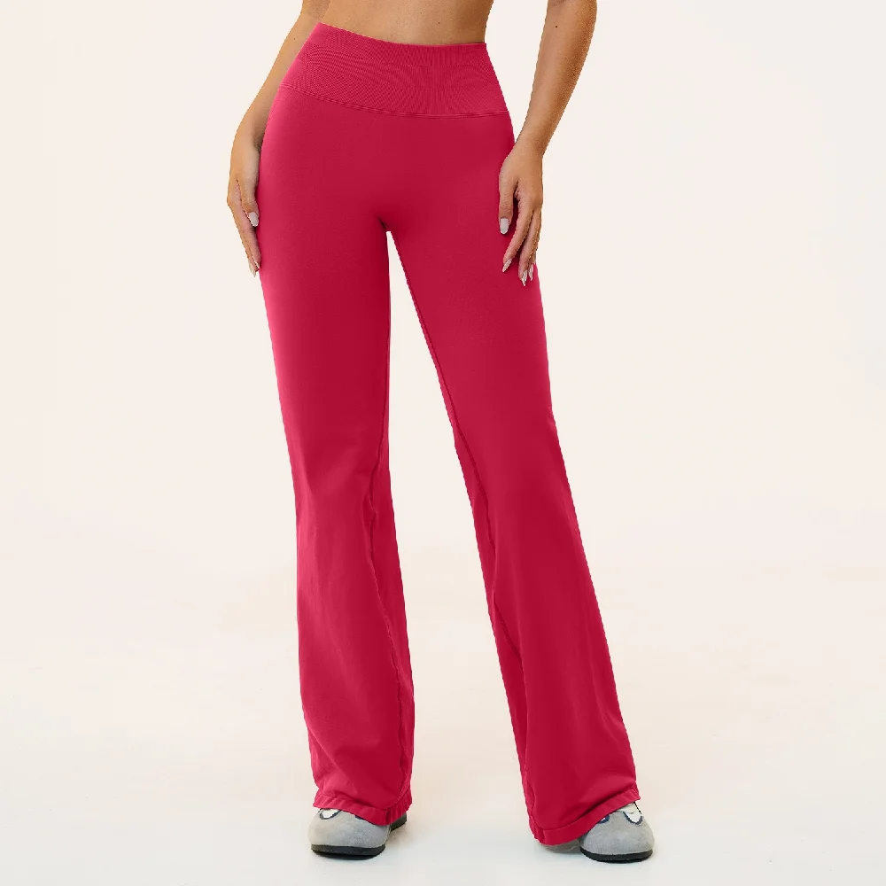 High Waist Seamless Yoga Flared Pants Women's Hip Lifting Sports Fitness Trousers Female Gym Workout Jogging Bell Bottom Pants