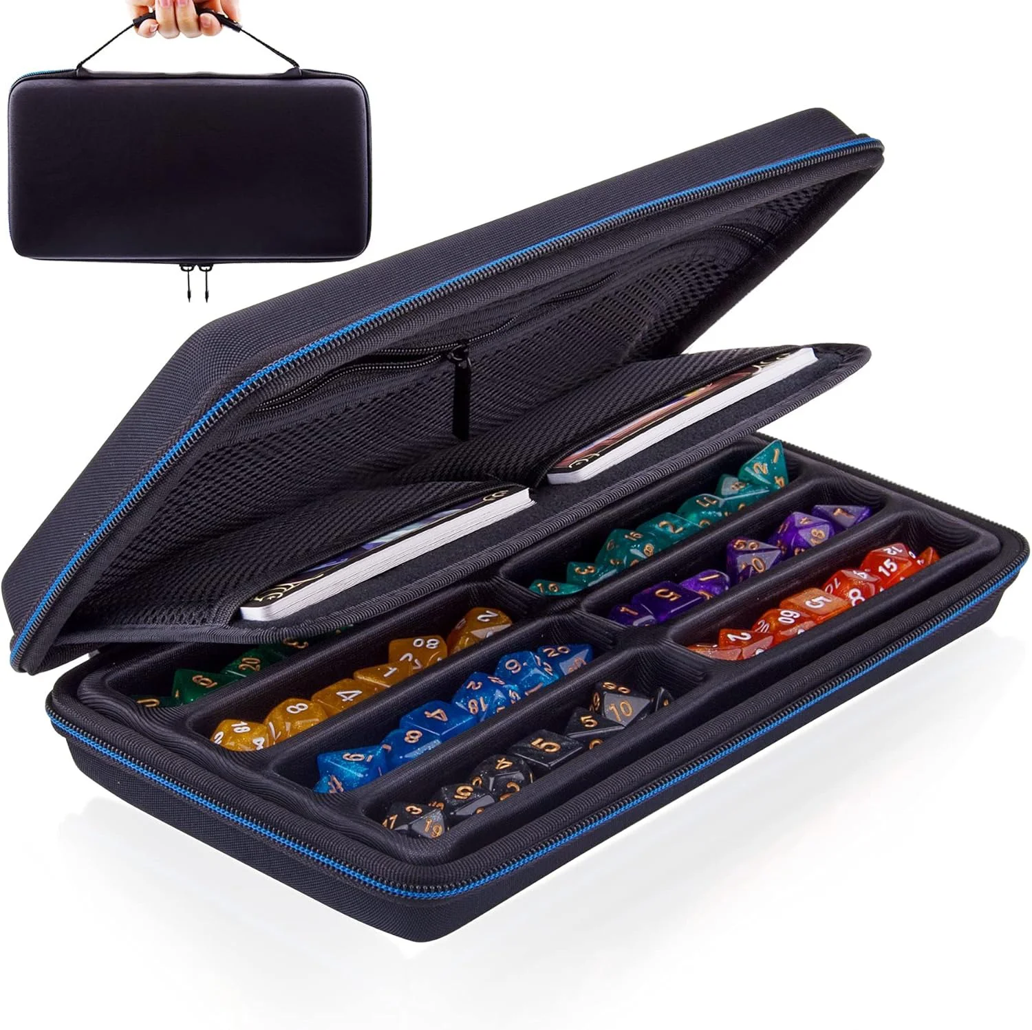 

RPG tabletop game hard portable case dice set EVA material portable dice bag with compartment