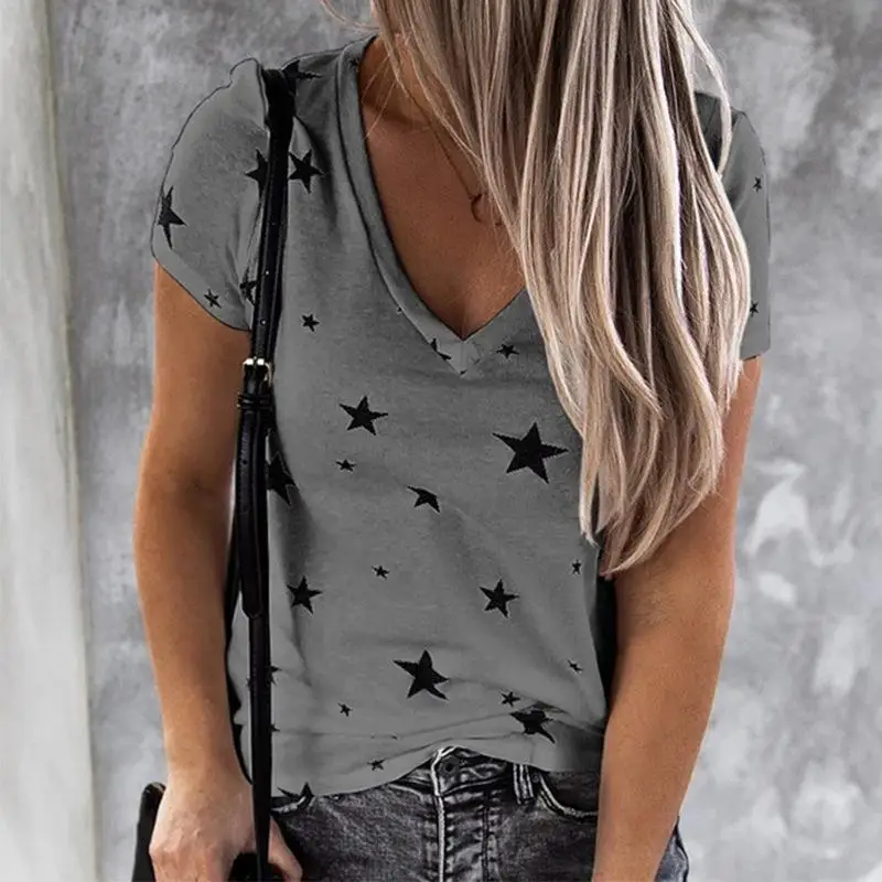 Dames ort Sve T-shirt Top Loose Fit Polyester Stof Gedrukt Ontwerp Zomer Faion Vrijetijdskleding Dames T-shirt