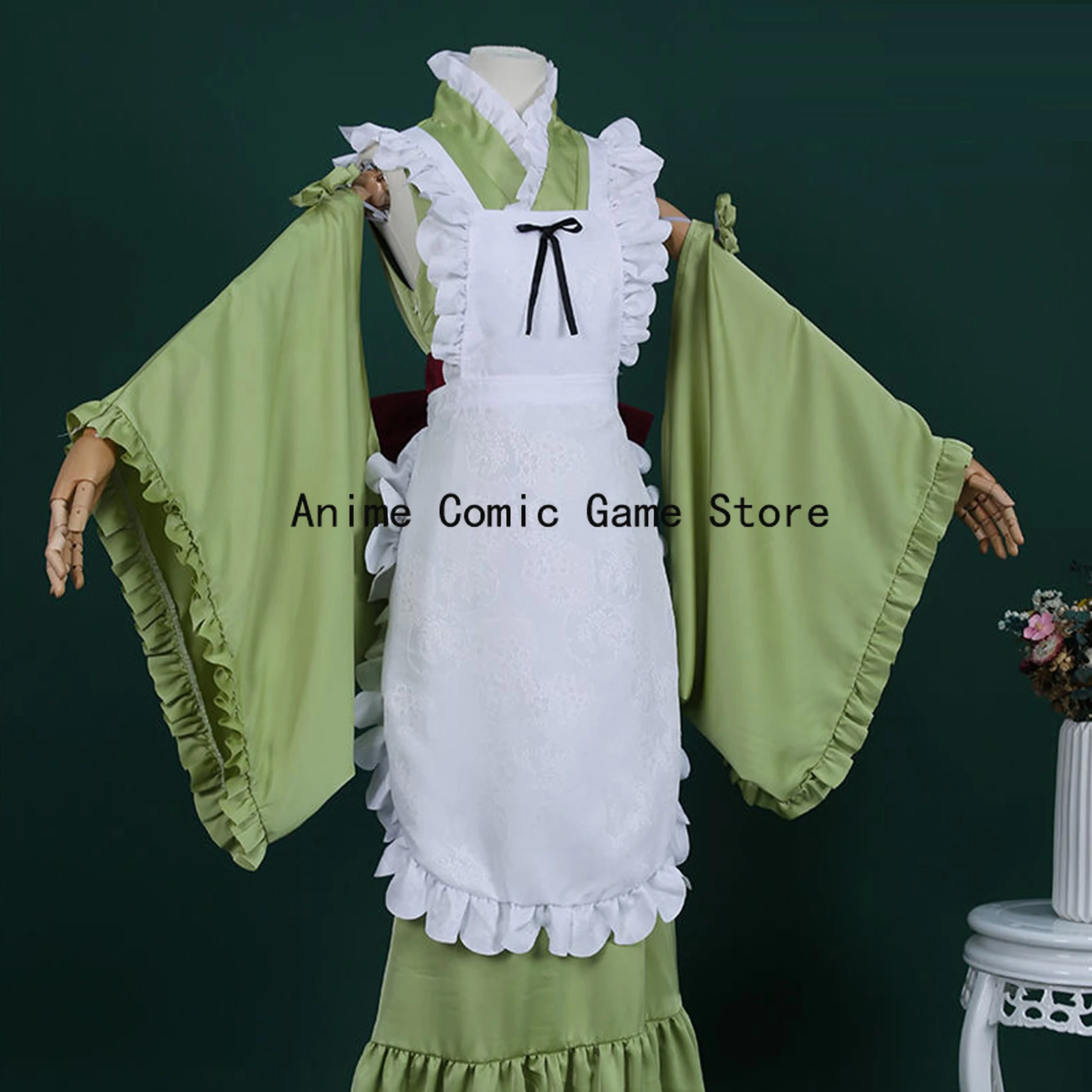 Miku Matcha Cosplay Anime Miku Green Kimono Dress Halloween Party Outfits for Women