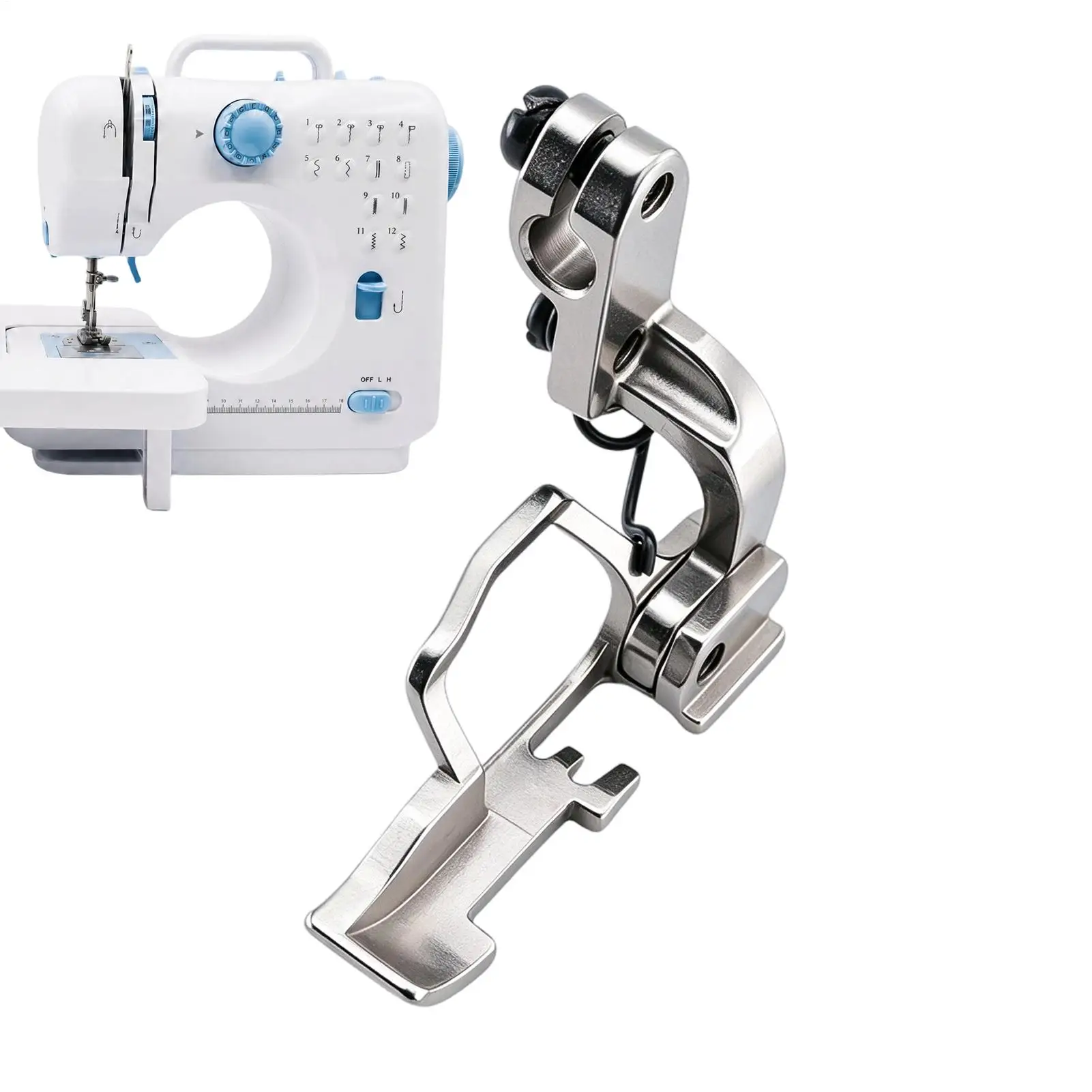 Sewing Machine Feet Four Thread Edging Machine Feet Stainless Steel Anti-Scratch Tool Thin Thick Sewing Machine Feet Overlock