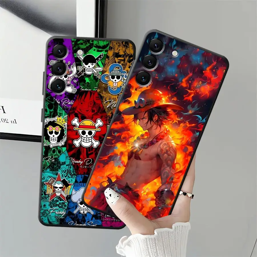 قطعة واحدة Portgas D Ace حافظة لهاتف سامسونج جالاكسي A36 A41 A26 A72 A51 A73 A23 A53 A22 A52 A32 A24 A55 A25 A71 A35 هاتف ناعم أسود #6
