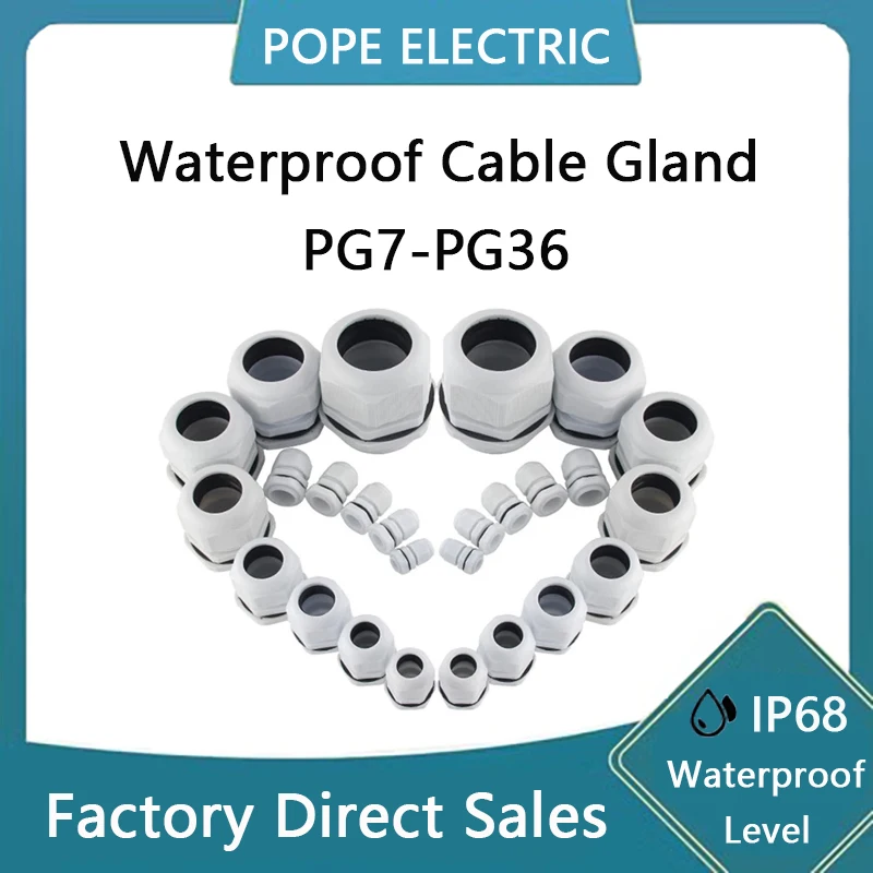 

Waterproof Cable Gland Plastic Cable Entry IP67 PG7 For 3-6.5mm PG9 PG11 PG13.5 PG16 PG19/21 White Black Nylon Plastic Connector