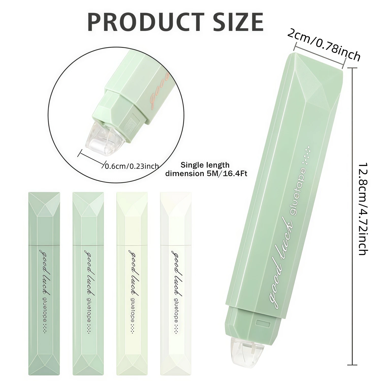 4 عبوات من أسطوانة الشريط مزدوجة الجوانب، عداء لاصق مقاس 6 مم × 196 بوصة لسجل القصاصات ومستلزمات الحرف المكتبية والمدرسة #2